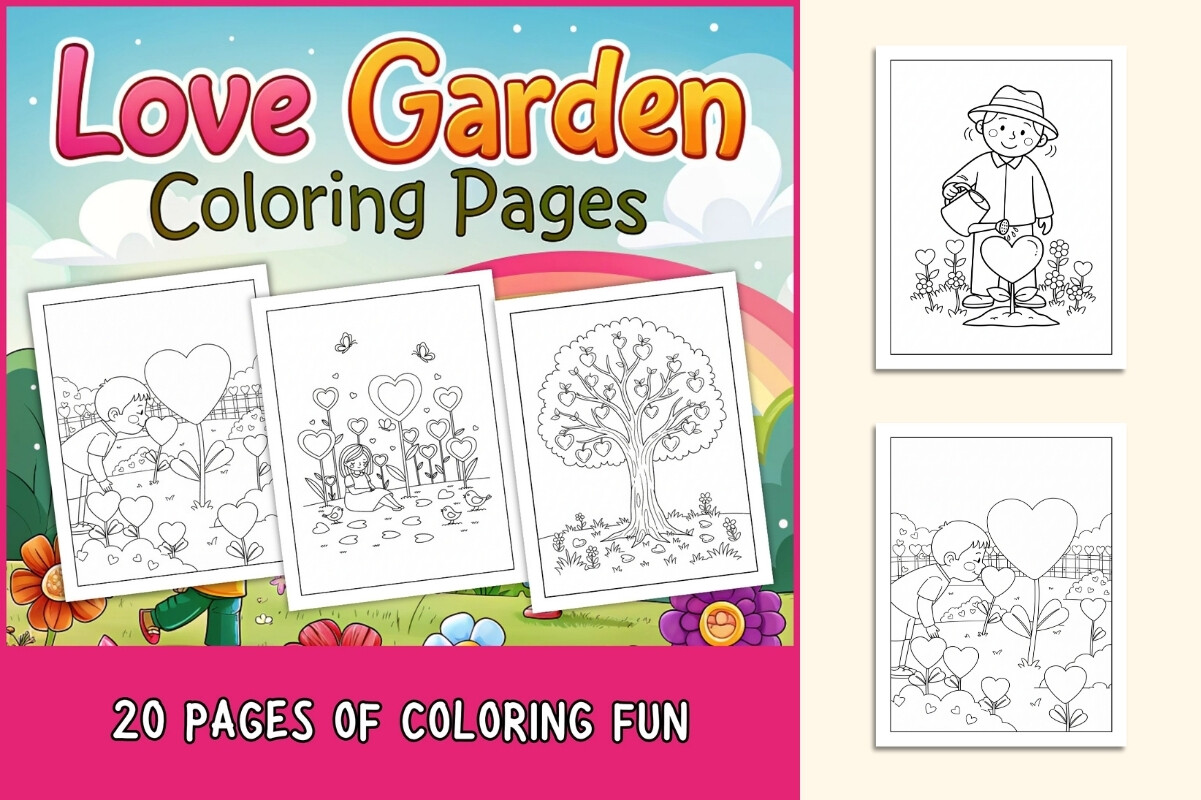 Love Garden Coloring Pages for Kids