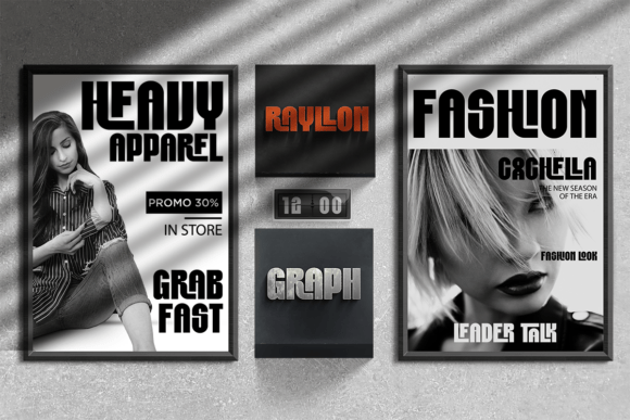 Rayllon Font PNG with transparent background - Preview 2