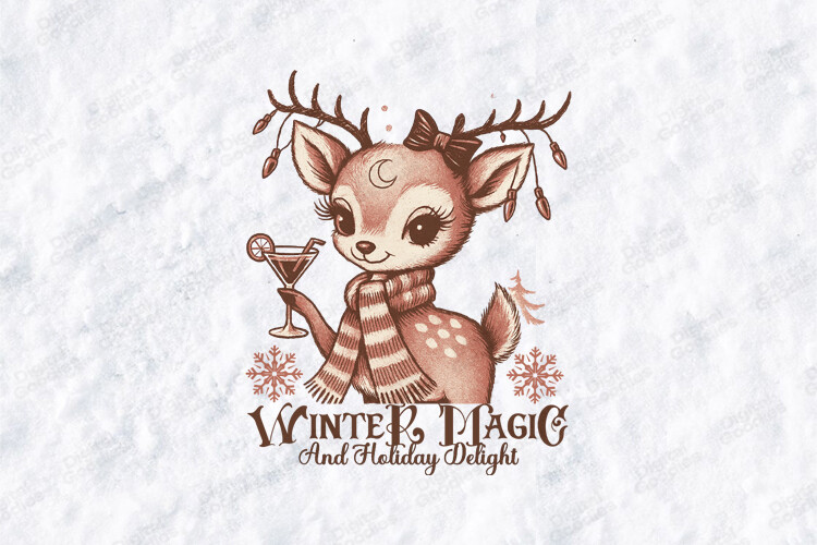 Winter Magic Reindeer Holiday SVG PNG