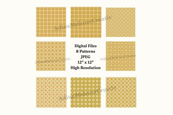 8 Gold & Mustard Geometric Backgrounds