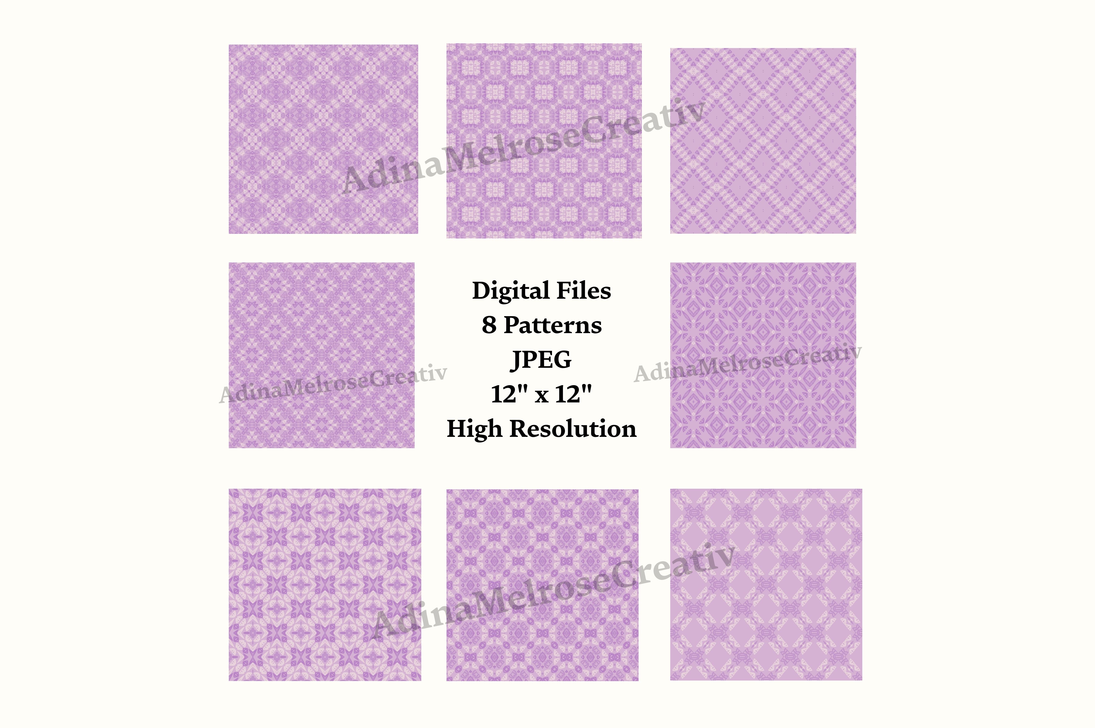 8 Modern Lavender Geometric Backgrounds