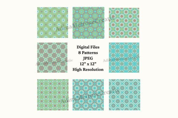 8 Teal & Turquoise Geometric Backgrounds