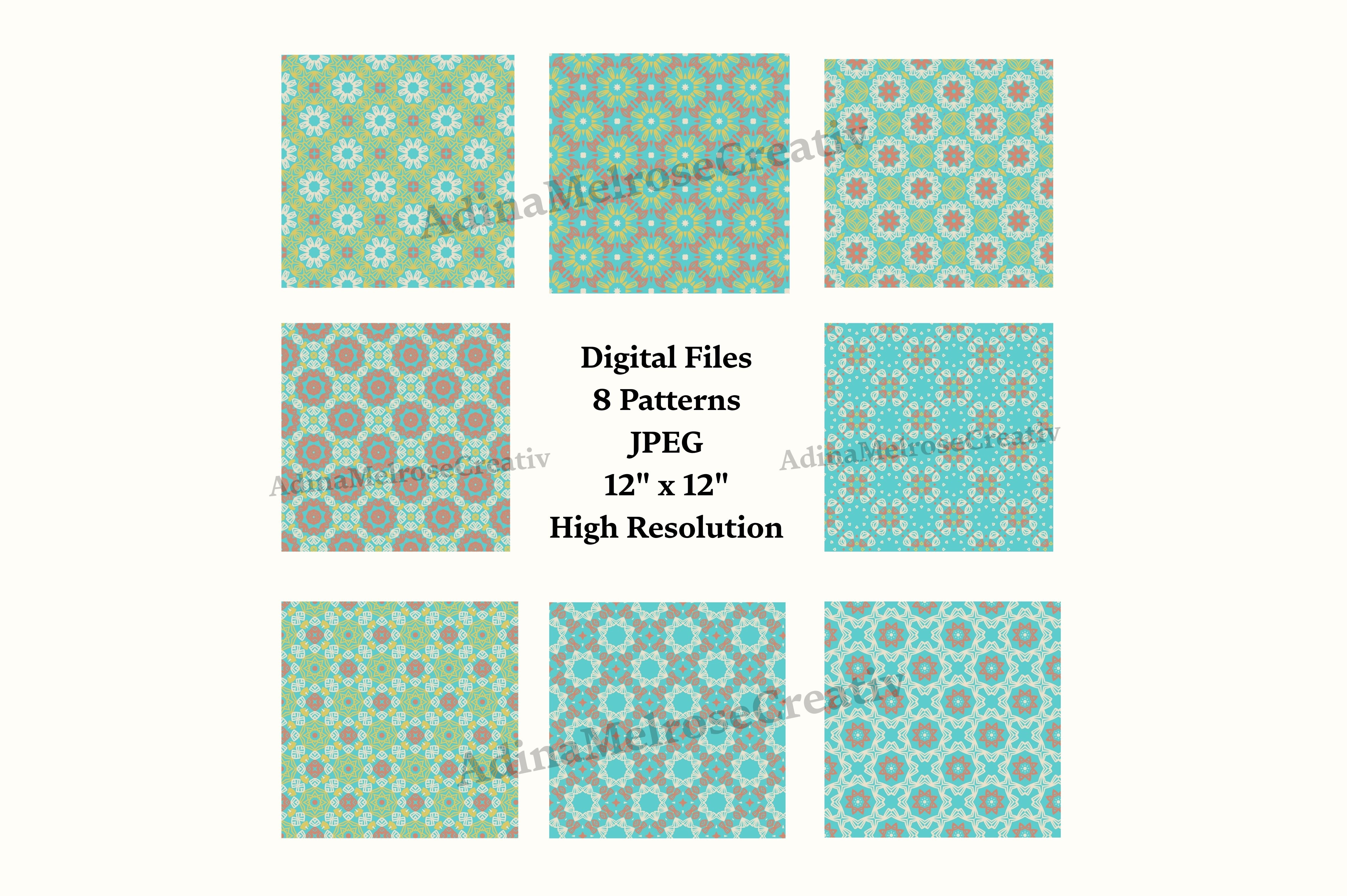8 Teal & Turquoise Geometric Backgrounds