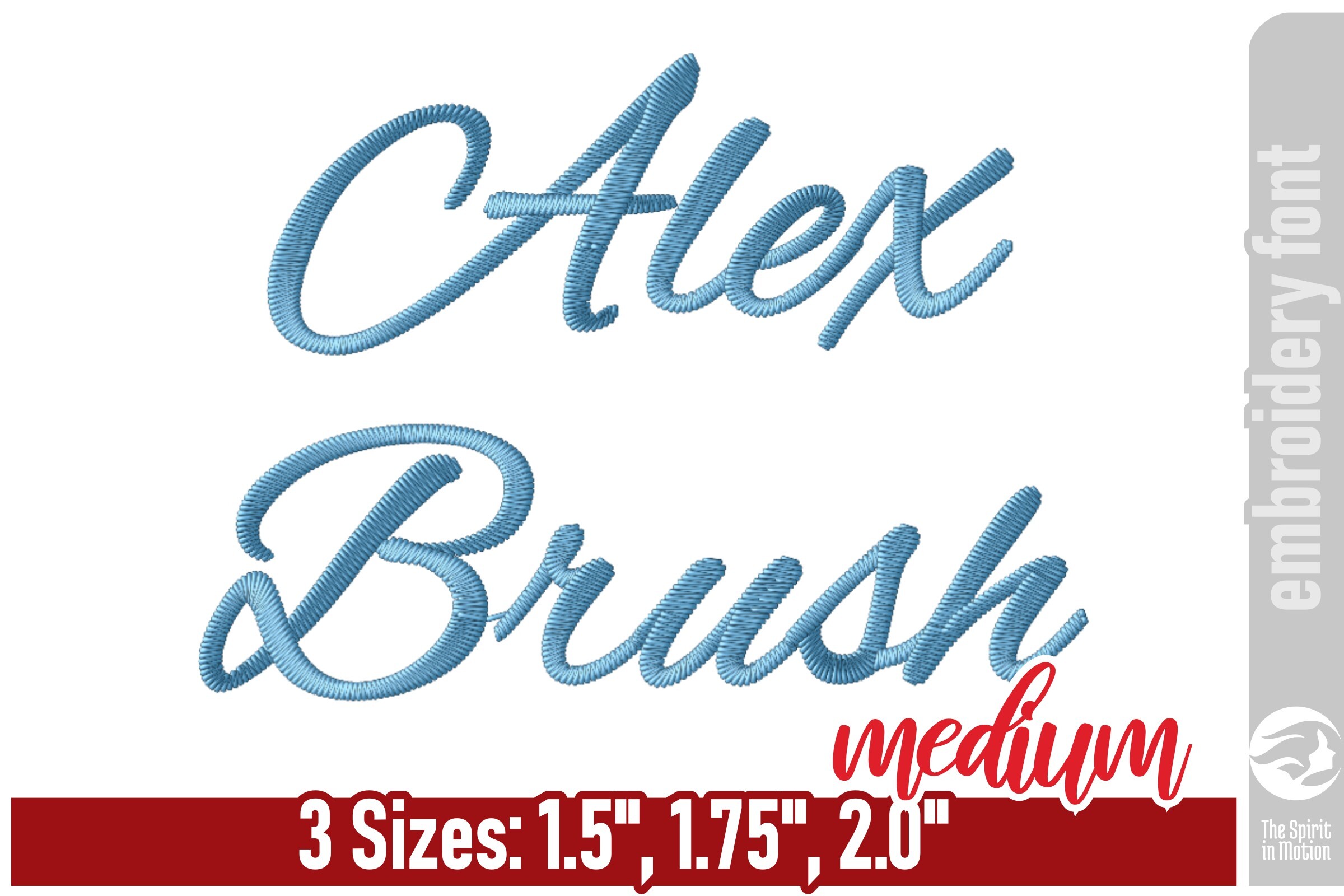 Alex Brush Script Embroidery Font - M