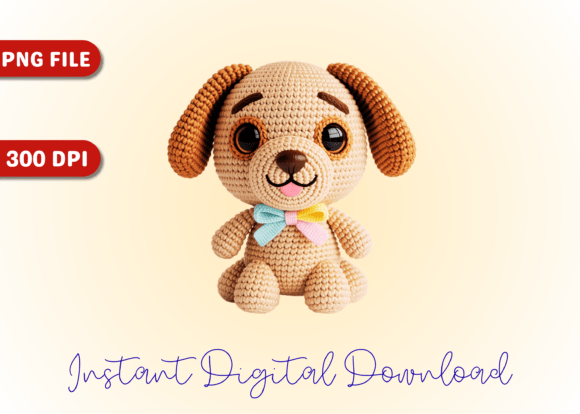 Amigurumi Crochet Easter Puppy - PNG