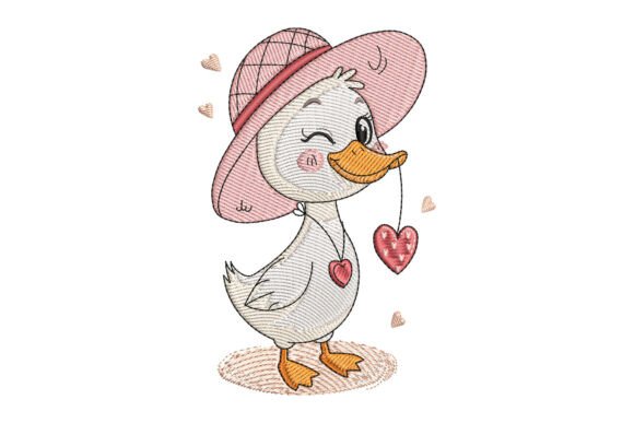 Cute Duck with Flower