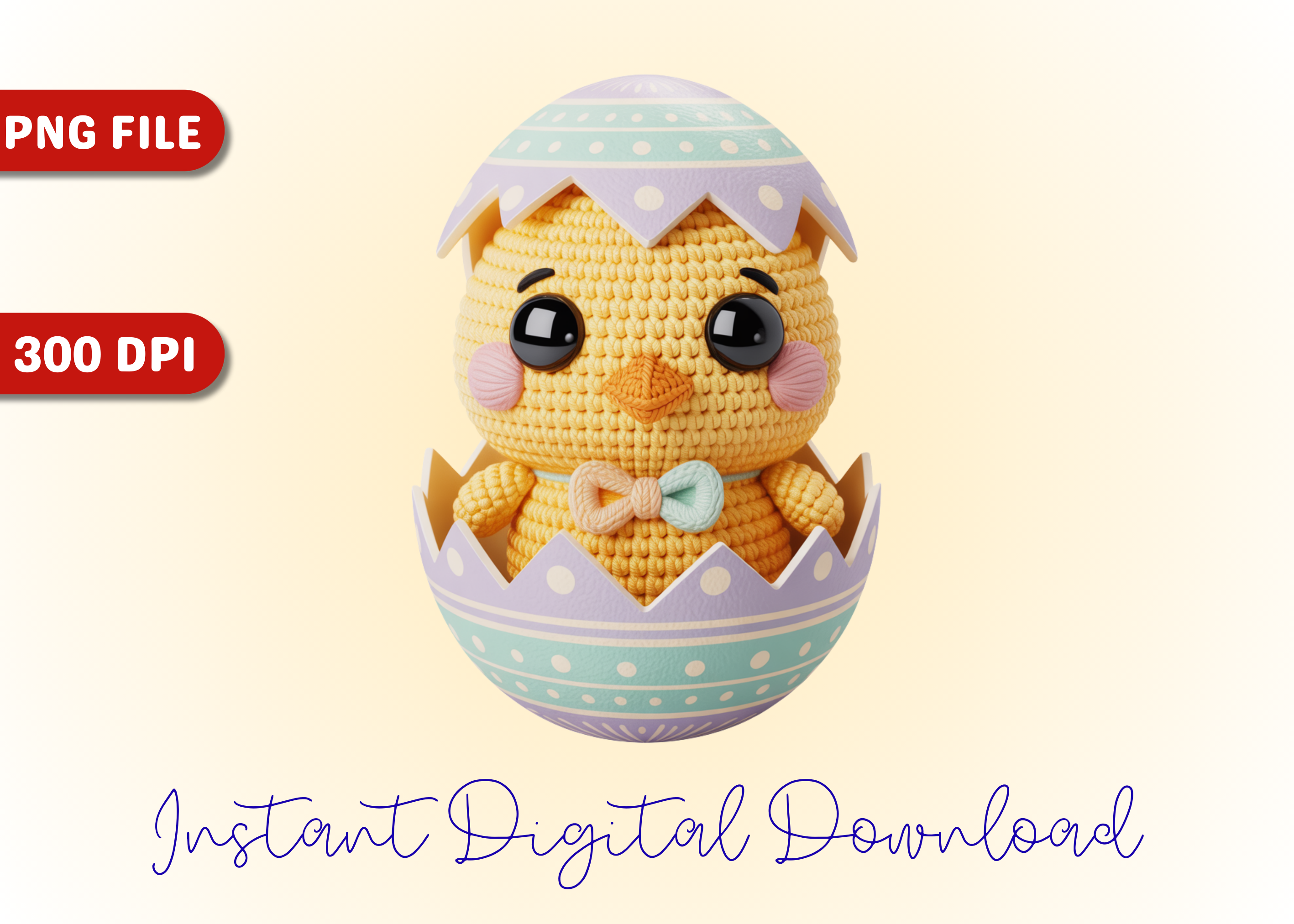 Cute Easter Chick Crochet - PNG