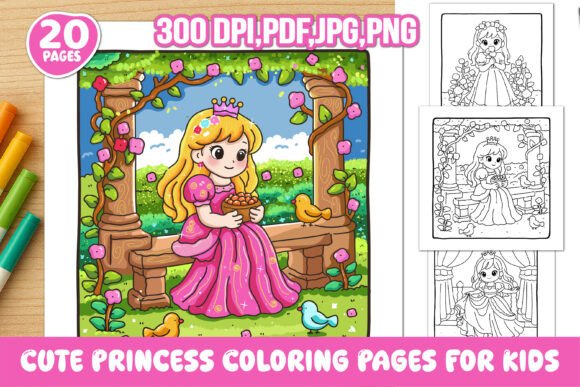 Cute Princess Coloring Pages for Kids