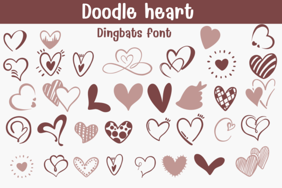 Preview of Doodle Heart dingbat font