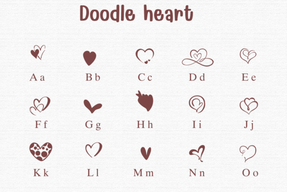 Doodle Heart Font - Preview 1