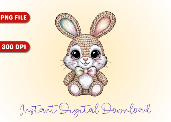 Easter Bunny Amigurumi Crochet - PNG