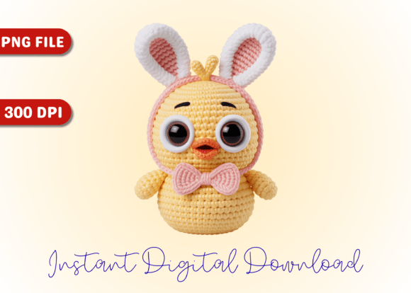 Easter Chick Amigurumi Crochet - PNG