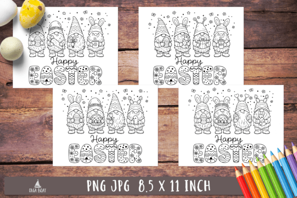 Easter Gnome Coloring Pages Happy Easter