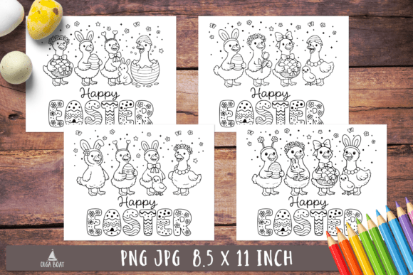 Easter Goose Coloring Pages Happy Easter