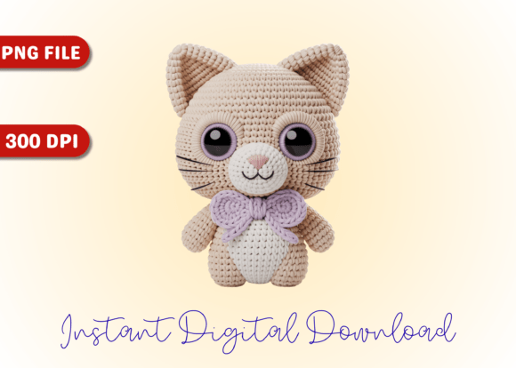 Easter Kitten Amigurumi Crochet - PNG