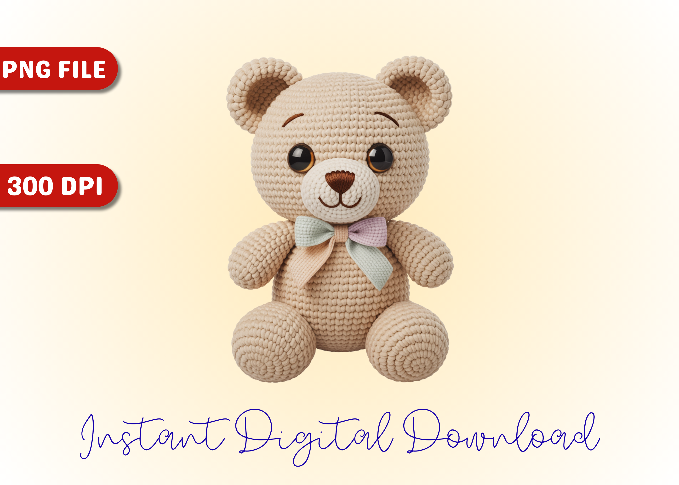 Easter Teddy Bear Amigurumi Crochet -PNG