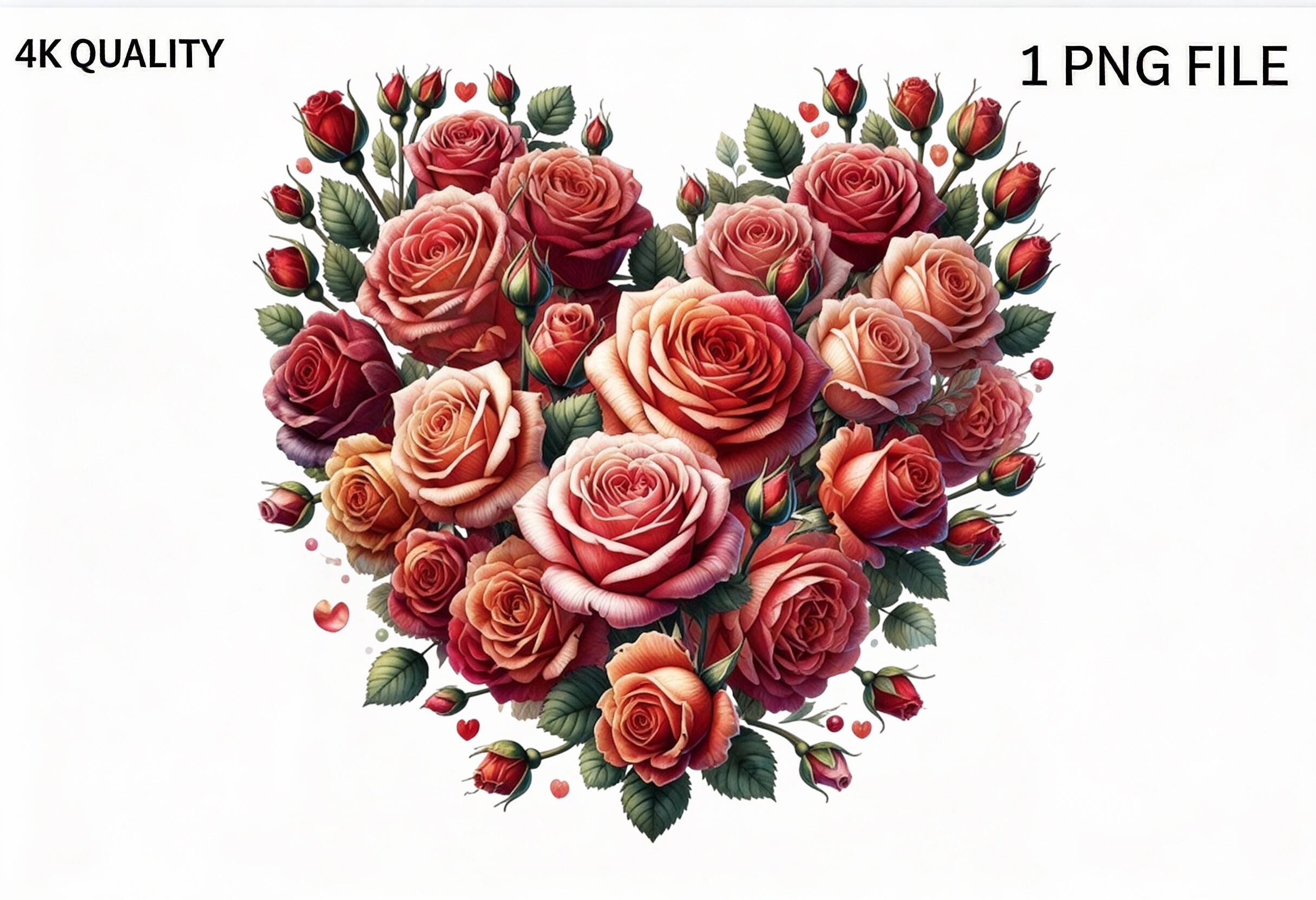 Heart Shaped Rose Bouquet Clipart PNG