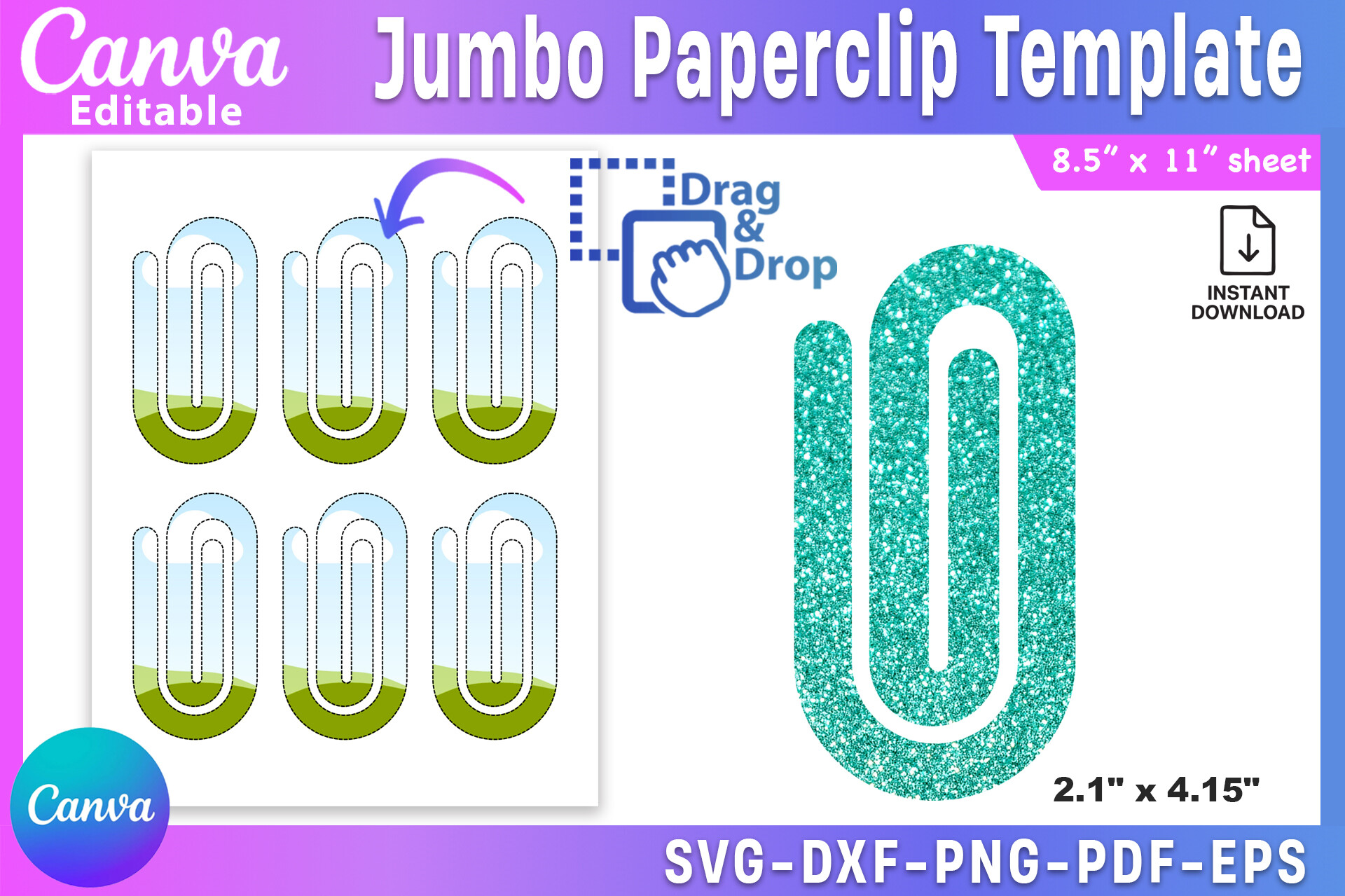 Jumbo Paperclip Canva Template