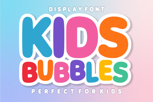 Preview specimen of Kids Bubbles display font