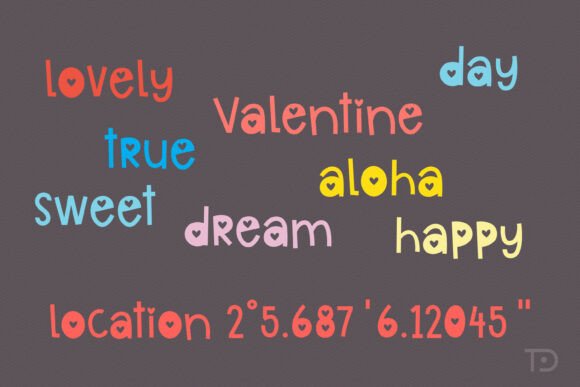 Lovely Around Font PNG with transparent background - Preview 1