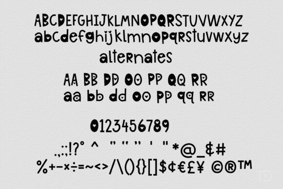 Lovely Around Font PNG with transparent background - Preview 2