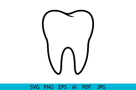 Minimal Tooth Outline Icon Vector Graphic by Silhouette Station ...