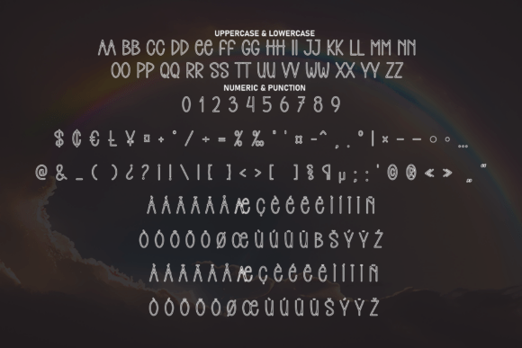 Night Rainbow Font PNG with transparent background - Preview 6