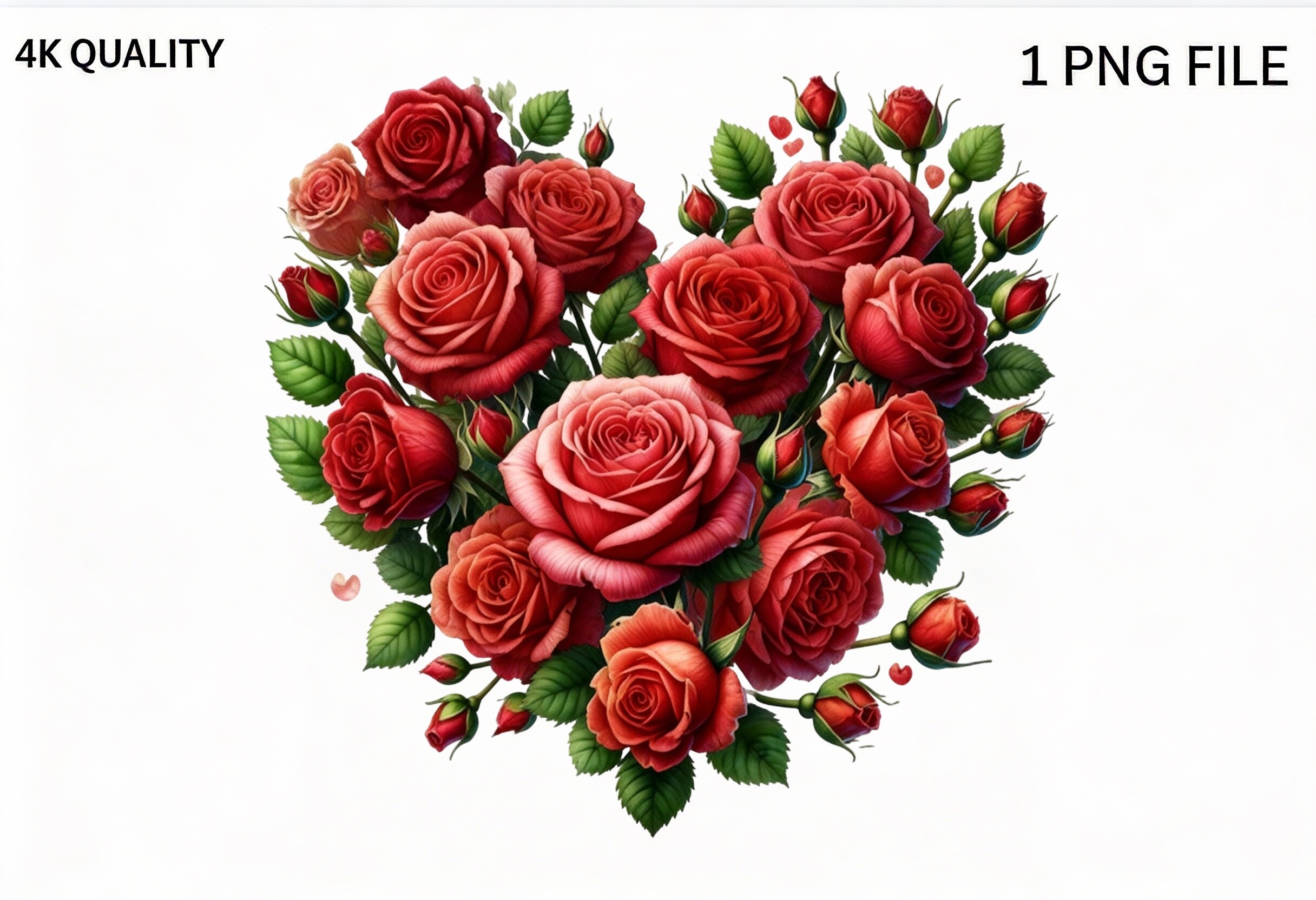 Red Rose Heart Clipart PNG