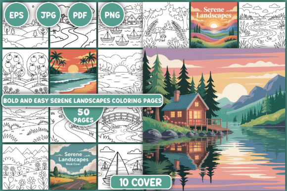 Serene Landscapes Coloring Pages