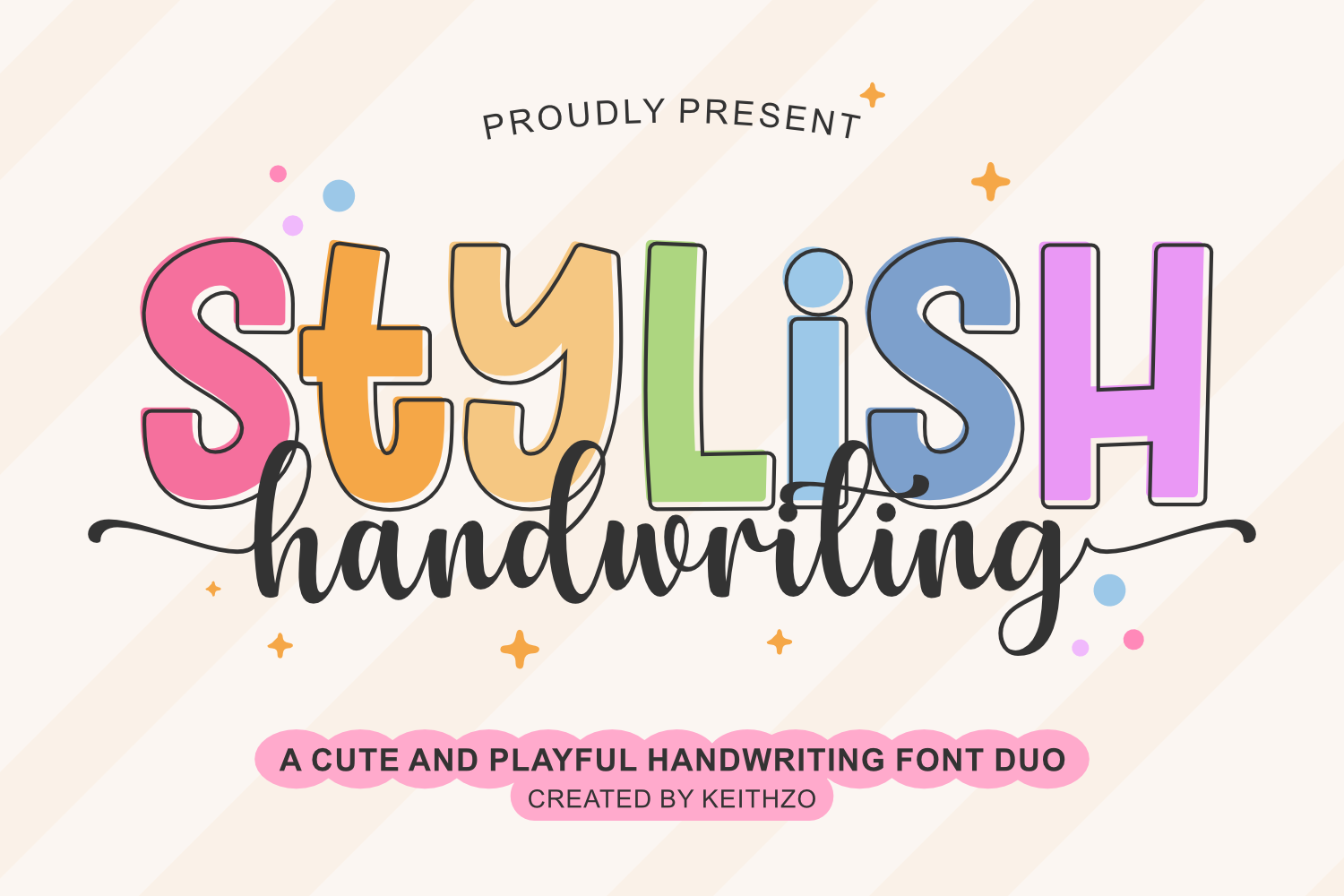Stylish Handwriting Font Duo playful cute Cricut SVG font