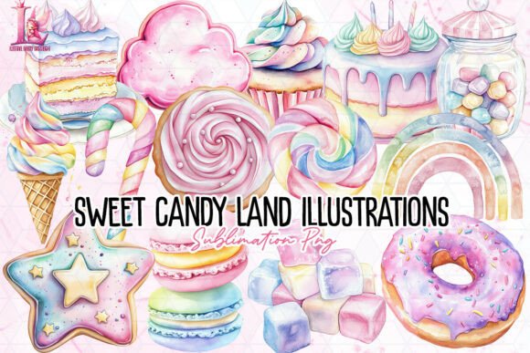 Sweet Candy Land Illustrations PNG Illustration Illustrations Imprimables Par Little Lady Design