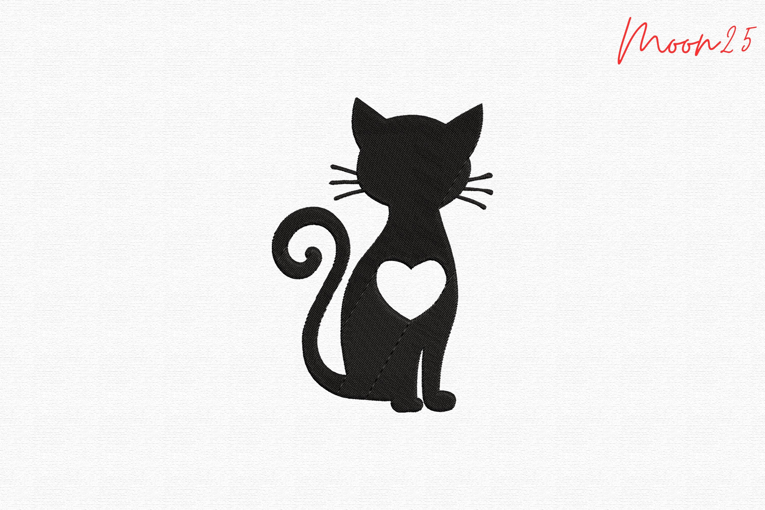 Cat Silhouette with Heart Shape
