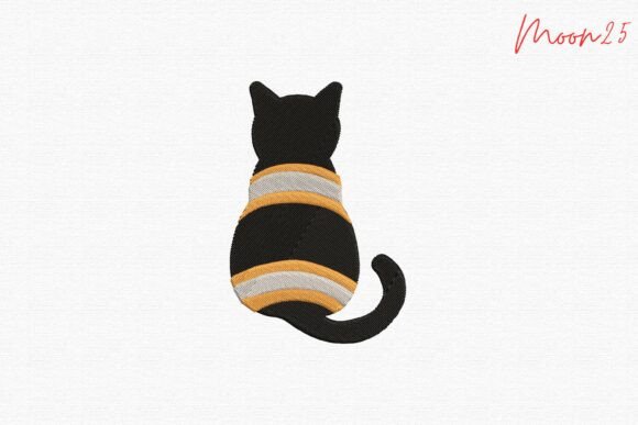 Cat Wearing Striped Sweater Silhouette