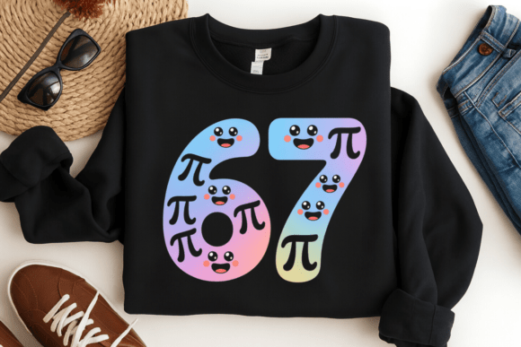 Cute Kawaii Pi 67 Number PNG Graphic by Design Station · Creative