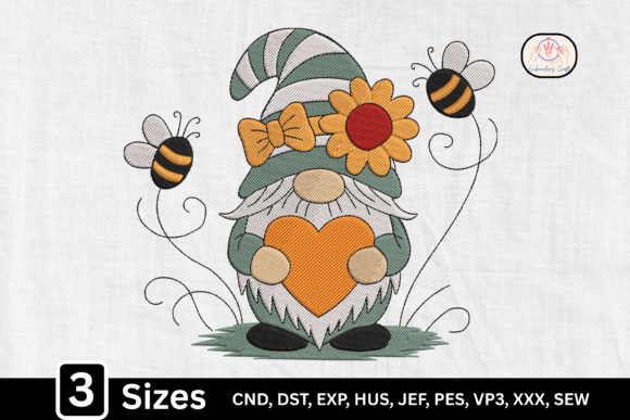 Cute Spring Gnome Heart Bee