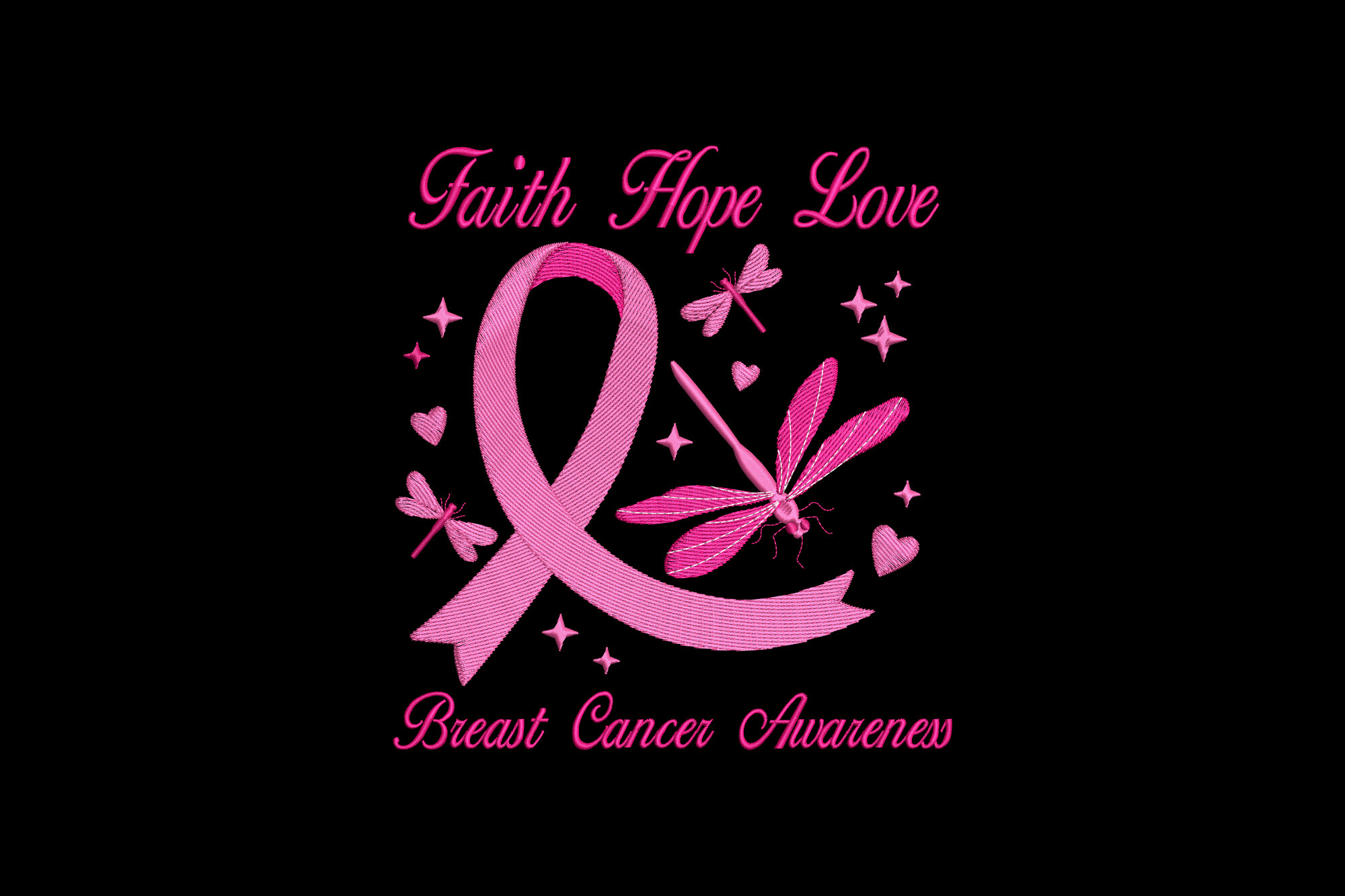 Faith Hope Love Dragonfly Pink Ribbon