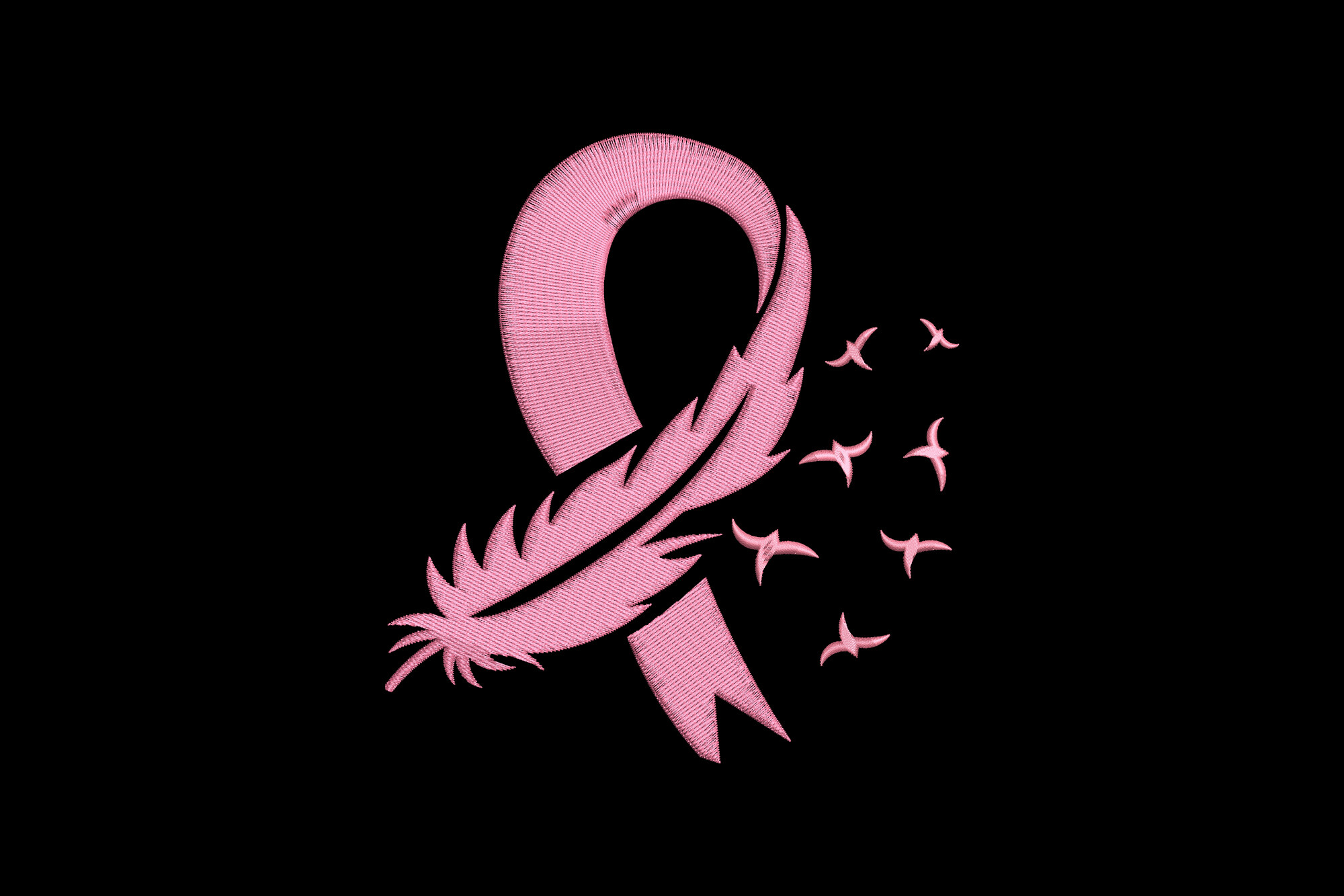 Feather Pink Ribbon