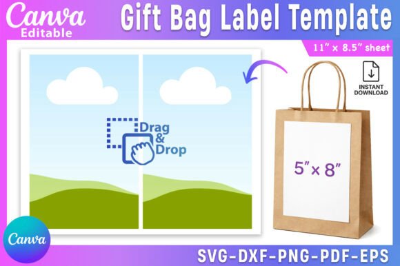 Gift Bag Label Template | Editable Canva