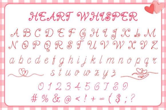 Heart Whisper Font PNG with transparent background - Preview 2