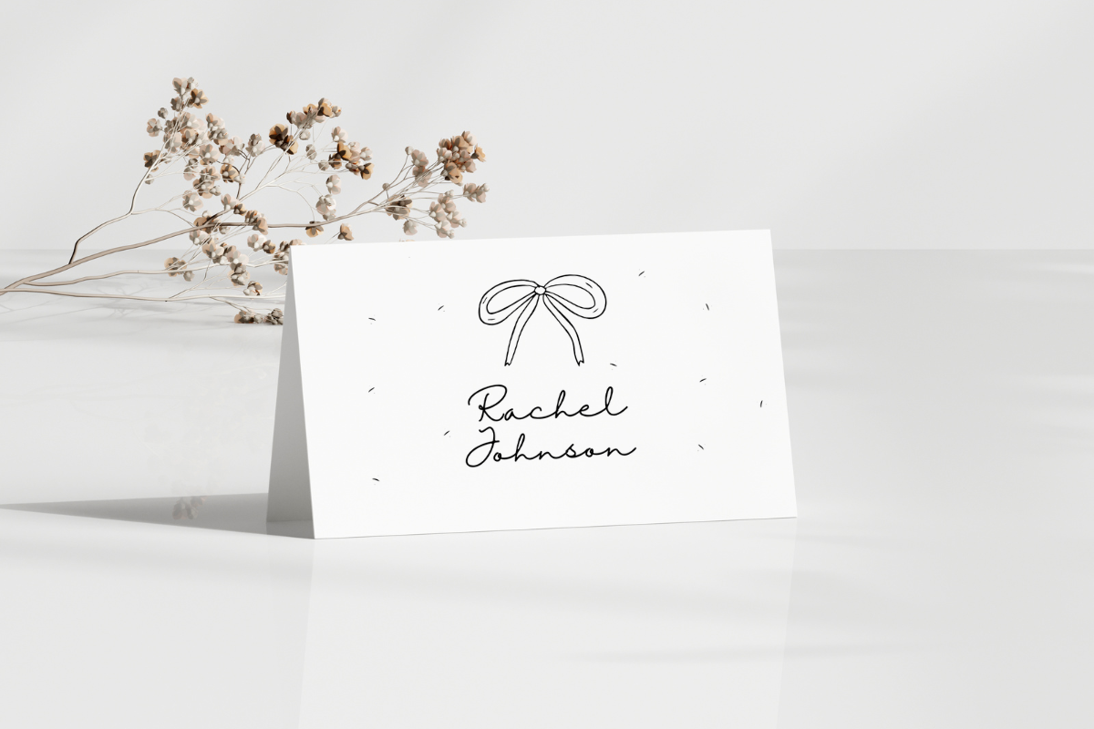 Minimal Wedding Place Card Template