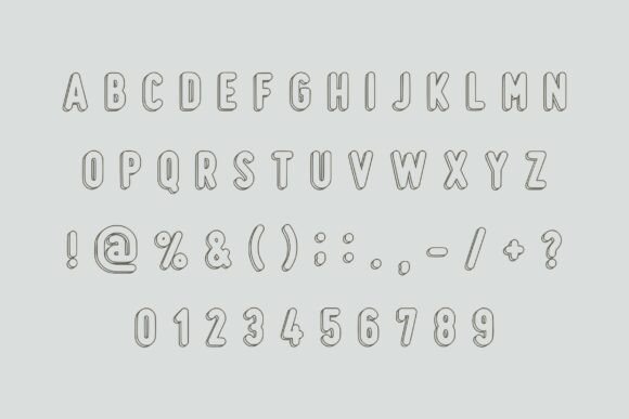 Outline Artwork Font PNG with transparent background - Preview 5