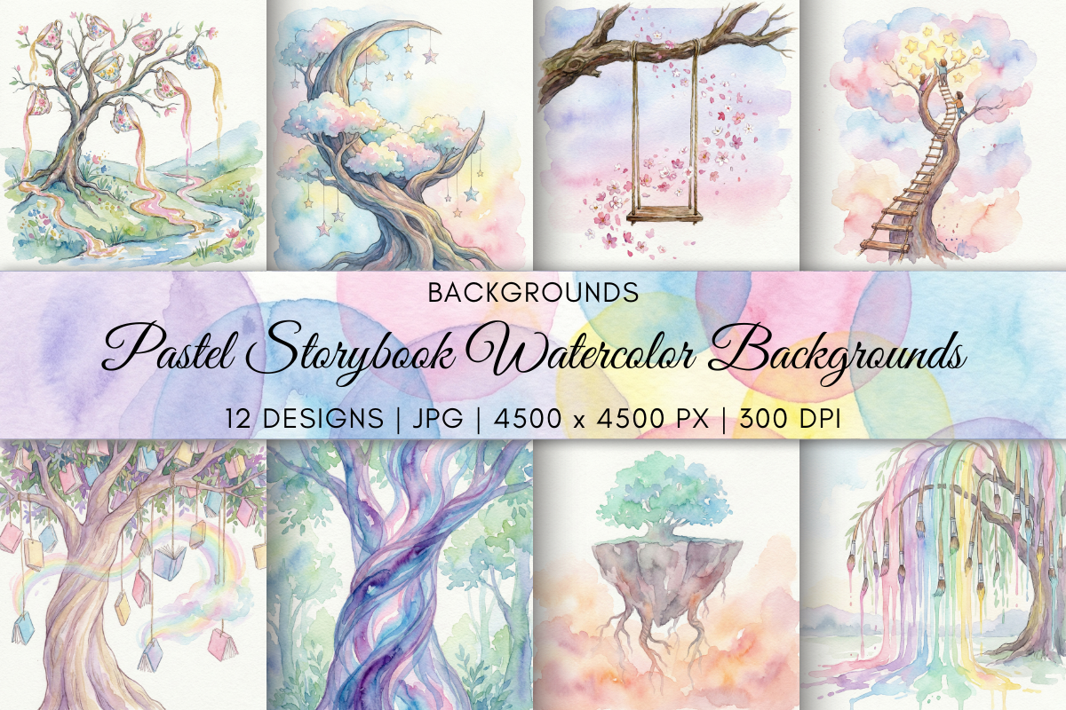 Pastel Storybook Watercolor Backgrounds