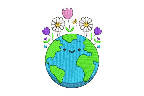 Planet Earth with Flower