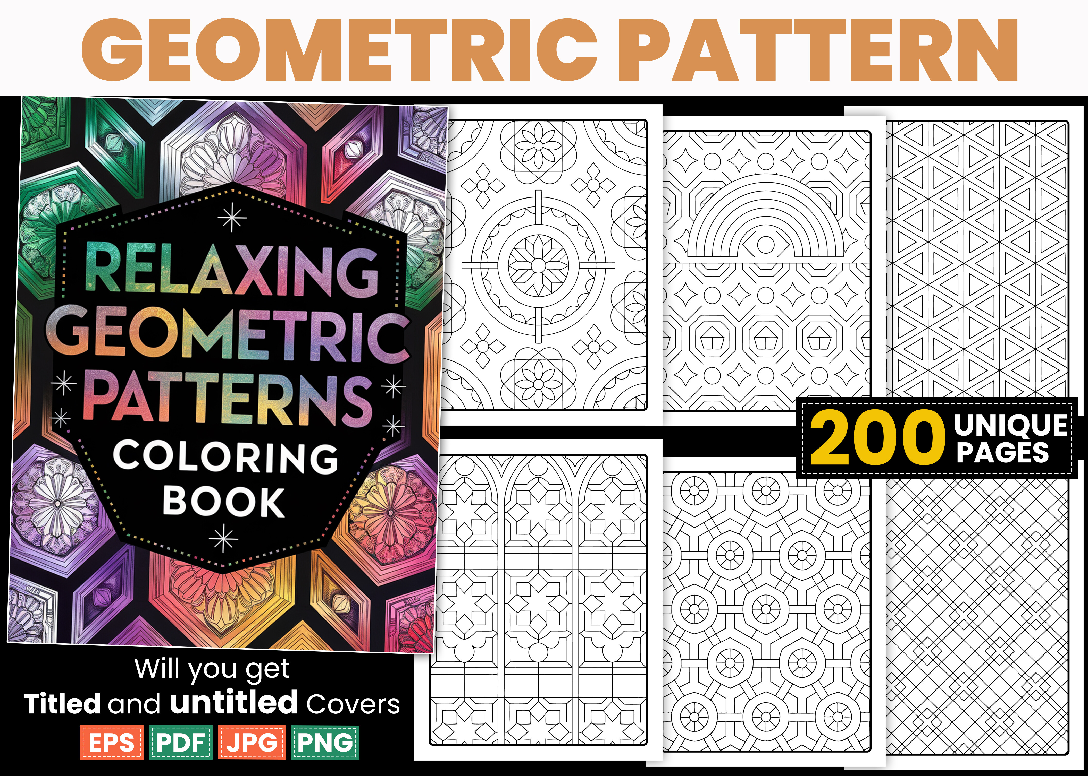 Relaxing Geometric Pattern Coloring Page