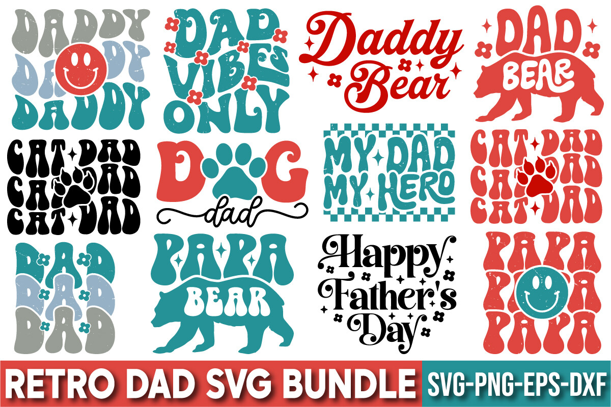 Retro Dad SVG Bundle File