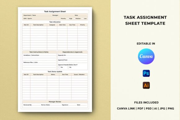 Task Assignment Sheet Template