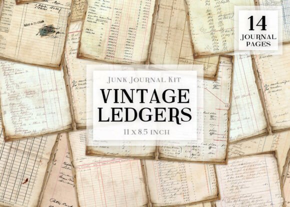 Vintage Ledgers Junk Journal Kit