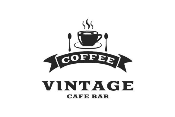Vintage Coffee Logo Cafe Bar Emblem
