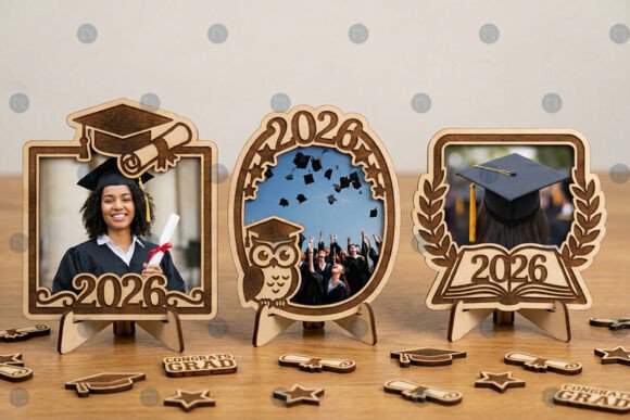 2026 Graduation Photo Frame SVG Bundle Laser Cutting By NGISED