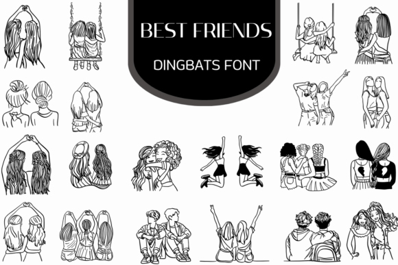 Best Friends Dingbats Font By Heartcraft Atelier